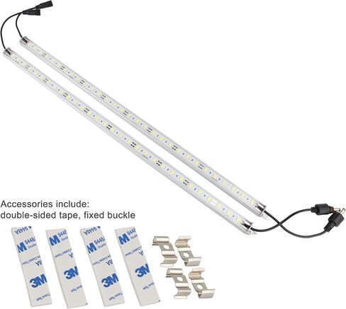 Two 20" 6500K-7000K White Super Bright 30LEDs 5050 Aquarium LED Strip for Fish Tanks - Waterproof Aluminum Lights 12V DC LED Linear Lighting in Saudi Arabia