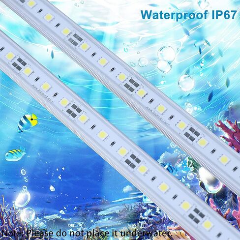 Two 20" 6500K-7000K White Super Bright 30LEDs 5050 Aquarium LED Strip for Fish Tanks - Waterproof Aluminum Lights 12V DC LED Linear Lighting in Saudi Arabia