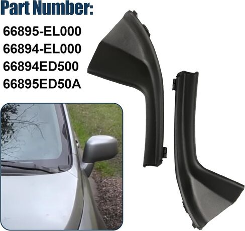 غطاء حماية أمامي LH وRH لغطاء ممسحة الزجاج الأمامي للوحة الزاوية الجانبية لسيارة Versa Sedan 2007-2011، Versa Hatchback 2007-2012، TIIDA C11 2006-2010، رقم القطعة 66895-EL000، 66894ED500 in Saudi Arabia