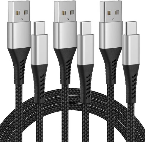 كابل USB C بزاوية يمنى 1 قدم شحن سريع، 3 حزم 90 درجة USB A إلى USB نوع C سلك قصير 3A متوافق مع Samsung Galaxy Note 10 S9 S10 S20 S21 Google Pixel 4a 5g LG Stylo 6 5 V60 in Kuwait