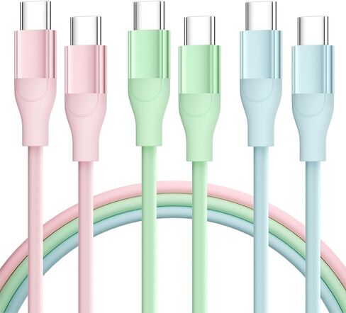 MenoSupp USB C Cable, 3 Pack 6FT USB C Charger Cable 60W Fast Charging Type C Charger Cable Compatible with iPhone 15/15 Pro/15 Pro Max/15 Plus, iPad Mini/Pro/Air, MacBook Air, Pixel and More in Kuwait