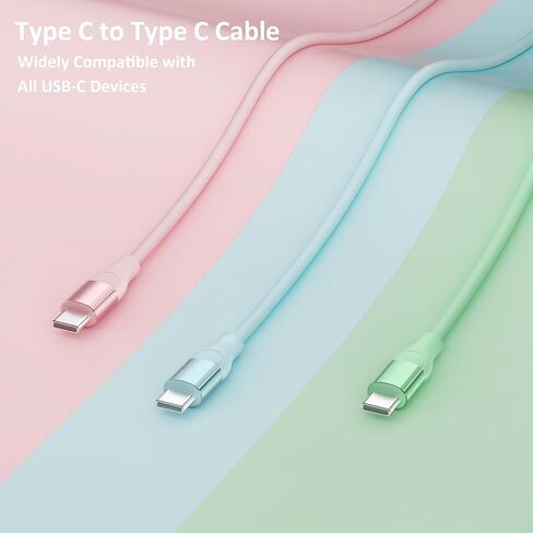 MenoSupp USB C Cable, 3 Pack 6FT USB C Charger Cable 60W Fast Charging Type C Charger Cable Compatible with iPhone 15/15 Pro/15 Pro Max/15 Plus, iPad Mini/Pro/Air, MacBook Air, Pixel and More in Kuwait