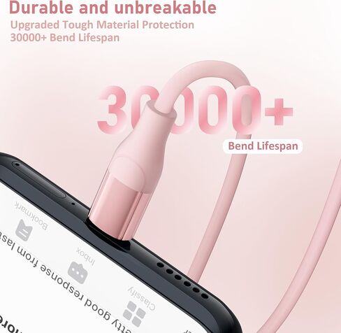 MenoSupp USB C Cable, 3 Pack 6FT USB C Charger Cable 60W Fast Charging Type C Charger Cable Compatible with iPhone 15/15 Pro/15 Pro Max/15 Plus, iPad Mini/Pro/Air, MacBook Air, Pixel and More in Kuwait