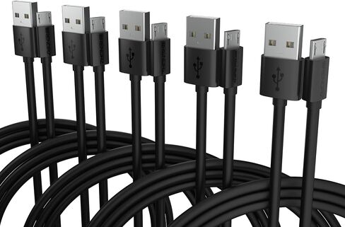 Micro USB Cable 2-Pack- Fast Charging, Data Transfer Android USB Cord, Compatible w Kindle Fire HD Tablet, X-Box One S X, Galaxy S6, S7 Edge J7, Note 5 4 (3-Feet) in Saudi Arabia