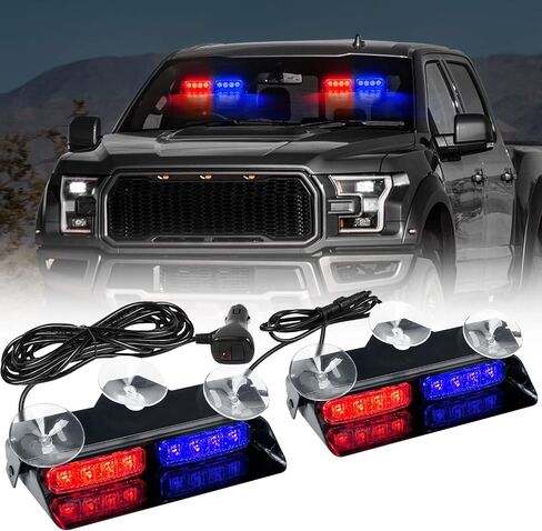 ASPL 2x7.2 Inch Dash Emergency Strobe Lights 16LED Hazard Flashing Warning Traffic Advisor Lights Interior Front/Rear Windshield Safety Deck Split Light Bar For Trucks Vehicles Cars(Amber/White) in Saudi Arabia