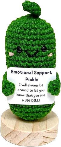 YDQUANI Handmade Emotional Support Pickled Cucumber, Crochet Emotional Support Pickled Cucumber Knitting Doll, Christmas Handwoven Ornament Gifts in Kuwait