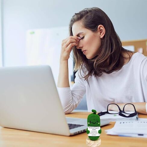 YDQUANI Handmade Emotional Support Pickled Cucumber, Crochet Emotional Support Pickled Cucumber Knitting Doll, Christmas Handwoven Ornament Gifts in Kuwait