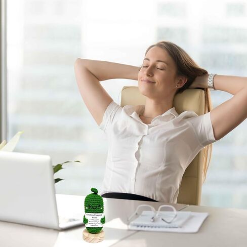 YDQUANI Handmade Emotional Support Pickled Cucumber, Crochet Emotional Support Pickled Cucumber Knitting Doll, Christmas Handwoven Ornament Gifts in Kuwait