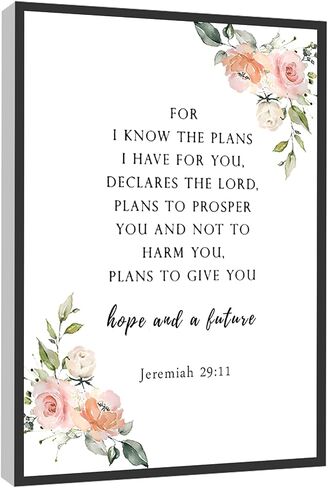 RCVTVPV John 6 35 Wall Art I Am The Bread Of Life Bible Verse Print Scripture Poster Canvas Wall Art For Home Office Framed Ready to Hang 8"x12" in Saudi Arabia