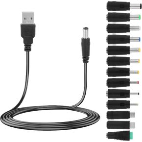 13pcs DC Adapter Plugs, Interchangeable DC Plug Connector with USB Cable Electronic Device Accessories for Fan Camera Router & LED Strip in Saudi Arabia