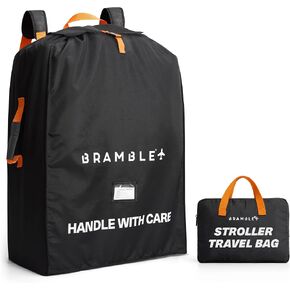 Bramble - Stroller Bag for Airplane Gate Check - Water Resistant Ballistic Nylon Travel Bag with Padded Neoprene Straps, Carry Pouch & ID Window - 35 x 24 x 14 Inches (Black) in Saudi Arabia