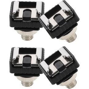 INOOMP Hot Shoe Adapter Kit Lightweight Alloy Flash Stand Mount 4pcs with 1/4 Thread and Hot Shoe Mount Compatible with Video Lights and Microphones for DSLR Camera Rig for Video in Kuwait