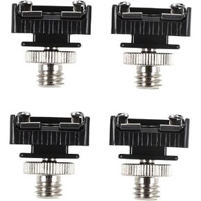 4pcs Portable Hot Shoe Flash Stand Adapter with 1/4 to 3/8 Thread Screw, Lightweight Alloy Camera Screw Adapter for Photography and Vlogging, Enhanced Stability Hot Shoe Mount in Kuwait