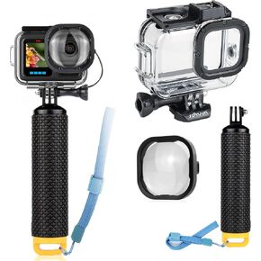SOONSUN 60M/196FT Waterproof Case for GoPro Hero 13 12 11 10 9 Black | 5X Macro Lens Filter, Floating Handle Grip, Underwater Accessories for Snorkeling Diving Coral Reef Close-Ups in Kuwait