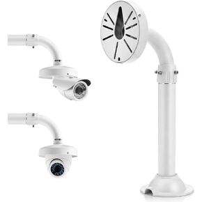 QWORK Universal Security Camera Mount Bracket, Adjustable J Type 15.7-23.6 inch Wall Mount for Dome CCTV/IP Cameras, Weatherproof Aluminum, Beige in Kuwait