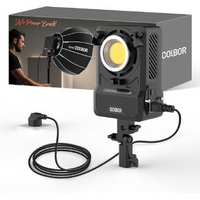 COLBOR 200W LED Video Light, Built-in Power Adapter Design, Bi-Color 2700K-7000K COB Studio Light with Bowens Mount, CRI 96+, Key Light for Live Streaming, Video Recording, YouTube, TikTok in Saudi Arabia