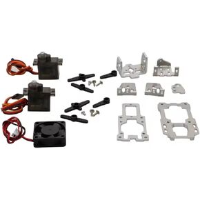 Dual Axis Gimbal Bracket Camera Mount with Servo for FPV RC Model Aircraft | 4.8-5V 9G Servo Pan/Tilt Platform with Cooling Fan and 2PCS Servo for FPV Drone Head Tracker in Kuwait