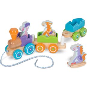 Melissa & Doug First Play Wooden Rocking Farm Animals Pull Train in Saudi Arabia