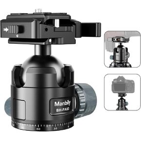 Low Profile Ball Head, 44mm Tripod Head with Picatinny to Arca-Swiss Adapter and 1/4" Quick Release Plate, CNC Aluminum 360° Head for Hunting Shooting Tripod DSLR Camera, Max Load 44lbs/20kg in Saudi Arabia