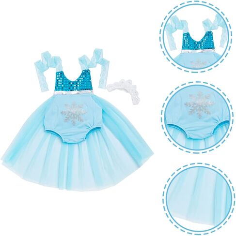 Summer Romper Dress with Headband Breathable Lace Mermaid Skirt Outfit for Photo Shoots Birthday Parties and Outdoor Wear Comfortable Months Clothing in Kuwait