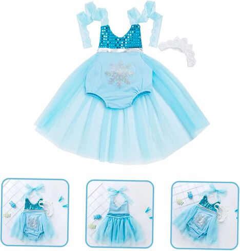 Summer Romper Dress with Headband Breathable Lace Mermaid Skirt Outfit for Photo Shoots Birthday Parties and Outdoor Wear Comfortable Months Clothing in Kuwait
