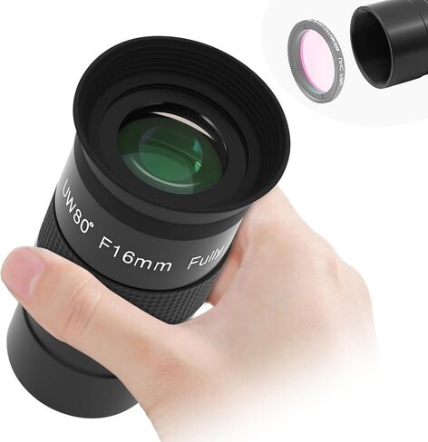 Astromania Telescope Eyepiece 1.25 Inch, 80° Ultra Wide Angle Eyepiece 16mm | Wide Field Telescope Lens, FMC Telescope Accessory, for Wider Star Clusters Nebulae Astronomical Observation, Filter Thread in Kuwait