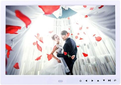 Digital Photo Frames 13-Inch Hd 1280 * 800 Pixels, with Front Touch Buttons to Support Playing Video Music Pictures (Black) (White) in Kuwait