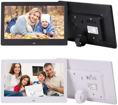 Digital Photo Frame, 10 Inch IPS Screen Digital Photo Frames with USB SD Card Slots and Remote Control Digital Picture Frame HD 16:9 Widescreen 1024 * 600 (White1024*600) (Black1280*800) in Kuwait