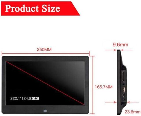 Digital Photo Frame, 10 Inch IPS Screen Digital Photo Frames with USB SD Card Slots and Remote Control Digital Picture Frame HD 16:9 Widescreen 1024 * 600 (White1024*600) (Black1280*800) in Kuwait