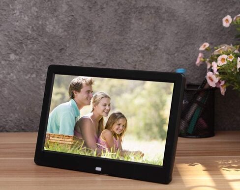 13 Inch Digital Photo Frame Alarm Clock Slideshow Mp3/4 Player Remote Control Kit,White (Black) (Black) in Kuwait