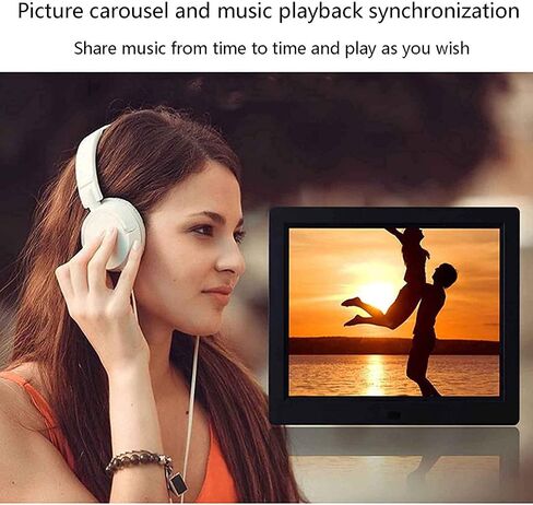 Digital Picture Frames Digital Photo Frame Led Display Photo/music/video Player Calendar, Support Usb Drive And Sd Card Digital Photo Frame photo frame digital (Black 8 inch) (White 8 inch+16G card) in Kuwait