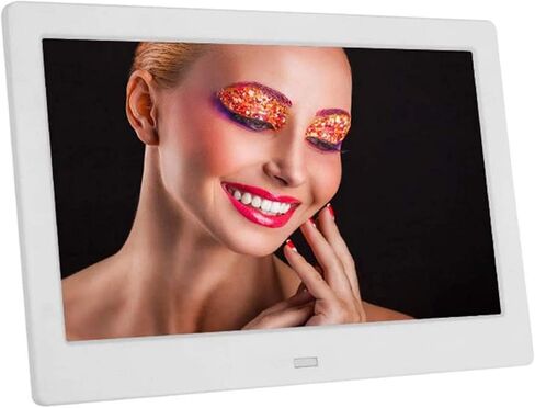 Digital Photo Frames 10-Inch Electronic Photo Frame, Can Play Pictures with Clock Calendar Function Music Movie Automatically Play At Boot (Wihte) (Wihte) in Kuwait