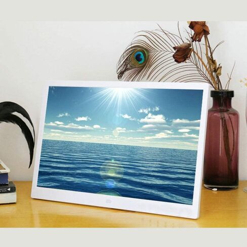 Photo 15-Inch Touch Digital Photo Frame Multimedia Information Human Sensing Function, Multi-Function and Multi-Language, 1280 * 800 High-Resolution Photo Frame, USB and Sd Card,White in Kuwait
