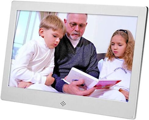 Metal Digital Photo Frame 10 Inch 1024 600 IPS Display with Music MP3 Calendar, Alarm Clock, USB and SD Card Slots and Remote Control, Wall Mounted, Metalsilver (Metalsilver) in Kuwait