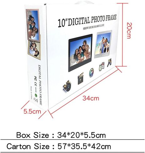 Digital Photo Frame, 10 Inch Led Hd Electronic Picture Frames,1024×600 Resolution, with Remote Control,Effortless One Minute Setup for A Loved One (White) (White) in Kuwait