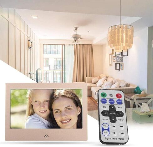 Metal Digital Photo Frame 10 Inch 1024 600 IPS Display with Music MP3 Calendar, Alarm Clock, USB and SD Card Slots and Remote Control, Wall Mounted, Metalsilver (Metalsilver) in Kuwait
