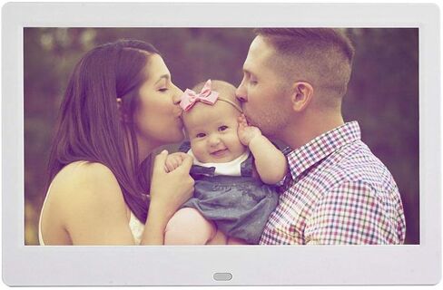10Inch Digital Photo Frame, 1024 * 600 16:9 Tft Digital Screen, Wireless Remote Control Photo Frame, Support - Memmory Card/U Disk 32Gb, Av/Mp4/Mp3/Jpg/Jpeg, Clock/Calendar, (Black) (White) in Kuwait