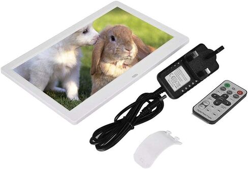 10Inch Digital Photo Frame, 1024 * 600 16:9 Tft Digital Screen, Wireless Remote Control Photo Frame, Support - Memmory Card/U Disk 32Gb, Av/Mp4/Mp3/Jpg/Jpeg, Clock/Calendar, (Black) (White) in Kuwait