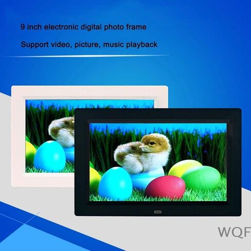 Digital Photo Frames 9 Inch Electronic Simple Operation Multimedia Advertising Player Video Music Picture Play Clock Calendar Function (White) (White) in Kuwait