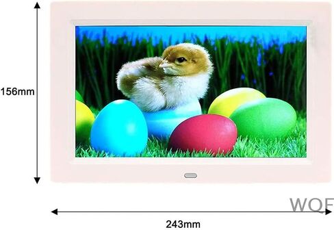 Digital Photo Frames 9 Inch Electronic Simple Operation Multimedia Advertising Player Video Music Picture Play Clock Calendar Function (White) (White) in Kuwait
