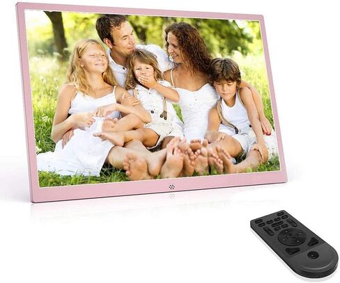 Digital Picture Frame, 17 inch Digital Photo Frame,1440 * 900 HD IPS Display, Support Photo, Music, Calendar with Built in Speakers with Remote Control (Localgold) (Rosegold) in Kuwait