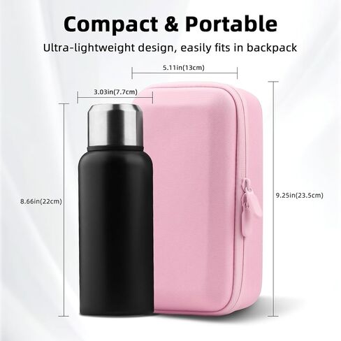 BRDRC Mini Tripod Pink Hard Storage Case for Pocket 3, Magnetic Desktop Stand Protective Carrying Bag with Wrist Strap Carabiner for DJI Osmo Pocket 3, Xtra Muse Accessories in Kuwait