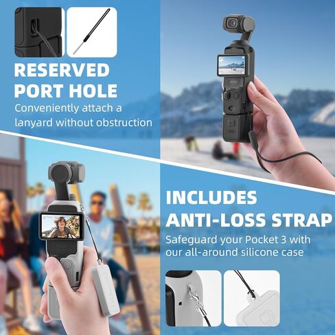 BRDRC Mini Tripod Pink Silicone Protective Cover for Pocket 3, Magnetic Desktop Stand Scratch Resistant Lens Sleeve for DJI Osmo Pocket 3 Xtra Muse Accessories in Kuwait