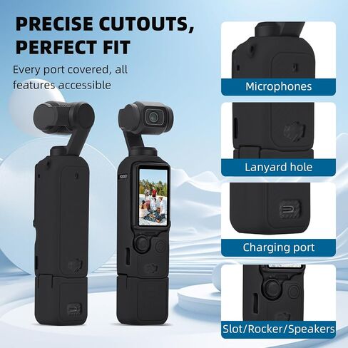 BRDRC Mini Tripod Pink Silicone Protective Cover for Pocket 3, Magnetic Desktop Stand Scratch Resistant Lens Sleeve for DJI Osmo Pocket 3 Xtra Muse Accessories in Kuwait