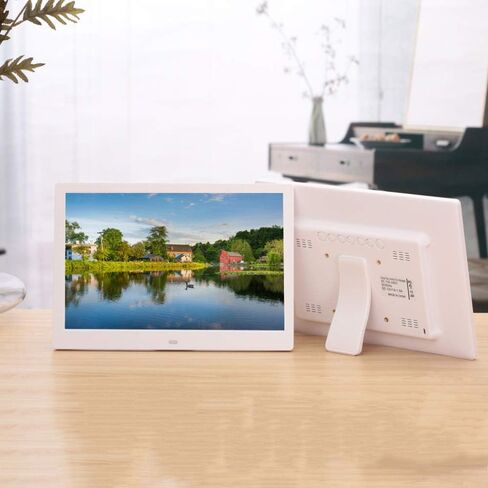 Digital Picture Frame, 12 Inch Electronic Picture Frame, Digital Photo Frame Wide Screen 1280 * 800 High Resolution Picture Music Video Clock & Calendar with Remote Control, Support USB SD Card ( in Kuwait