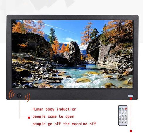 Photo Frame 12.5-inch LED high-Definition Screen IPS Full-View Digital Electronic HD Commercial Advertising Machine Supports Loop Playback, time Switch, Split Screen Playback Gift (Black) in Kuwait