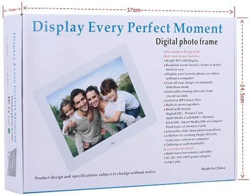 Digital Photo Frame, 20 Inch Digital Frame with IPS Display Screen Photo, Music, Video Player Calendar Alarm Support USB and Sd Card, Remote Control (Black) (White) in Kuwait