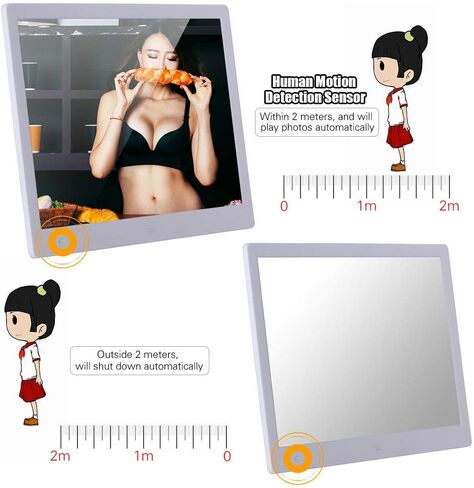 16 Inch Digital Photo Frame, Digital Picture Frame 1600 * 1200 High Resolution Full IPS HD Picture Video Frame with MP3 Music, Calendar, Alarm Clock, Video Player,supports Multiple File Formats in Kuwait