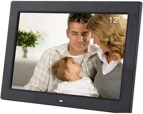 Digital Photo Frame, 12 Inch 1280×800 High Resolution Full IPS Photo/Music/Video Player, Wall-Mounted Advertising Machine Display Support Automatic On/Off,White Gift in Kuwait