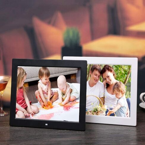 Digital Photo Frame, 12 Inch 1280×800 High Resolution Full IPS Photo/Music/Video Player, Wall-Mounted Advertising Machine Display Support Automatic On/Off,White Gift in Kuwait